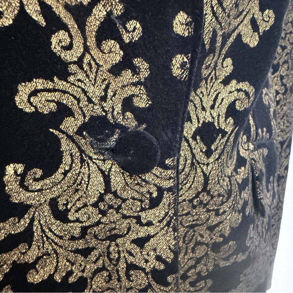 7 for all Mankind Black Gold Brocade Blazer Maximalist Retro Womans Size S - Picture 4 of 16